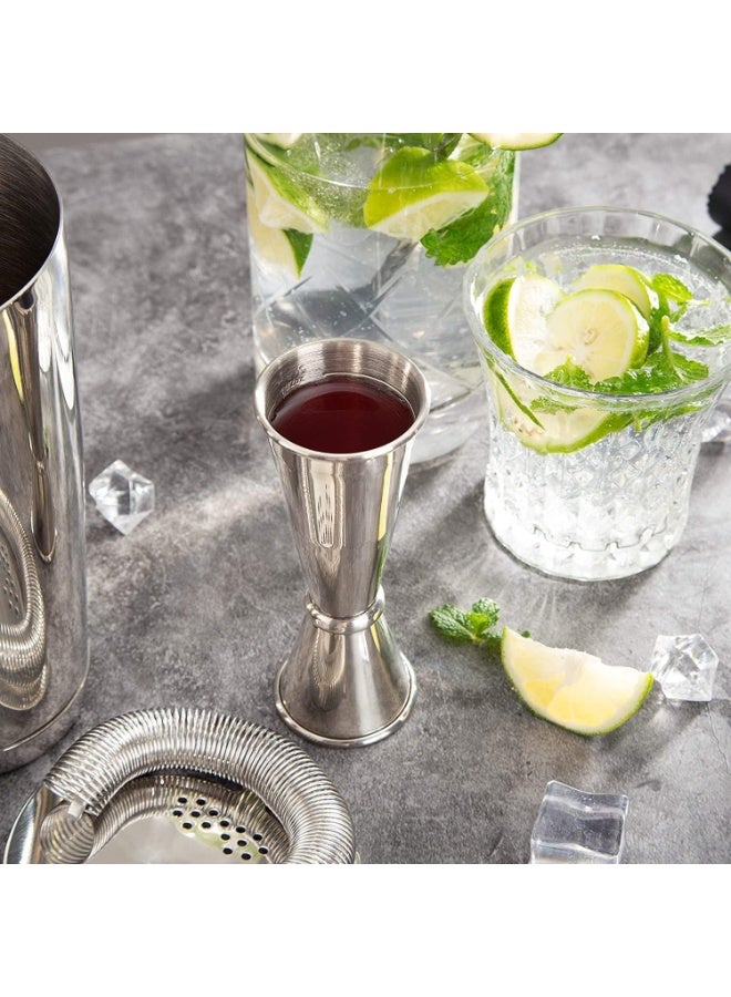 Stainless Steel Cocktail Shaker Bottle Set, Boston Shaker Accessories Set with 750ml  Cups, Jigger and Strainer, Home Bar Mixing Kit, 4 Pieces - Image 4