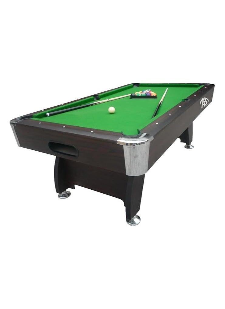 AL BADER - 9 ft, 9 Feet Size, Pool Table with Wood Finish, International Size 9 FT, Modern Billiards Table with 2 Cue Sticks, Balls, Rack, Felt Brush and Chalk, Billiard Table (Green) - Image 1
