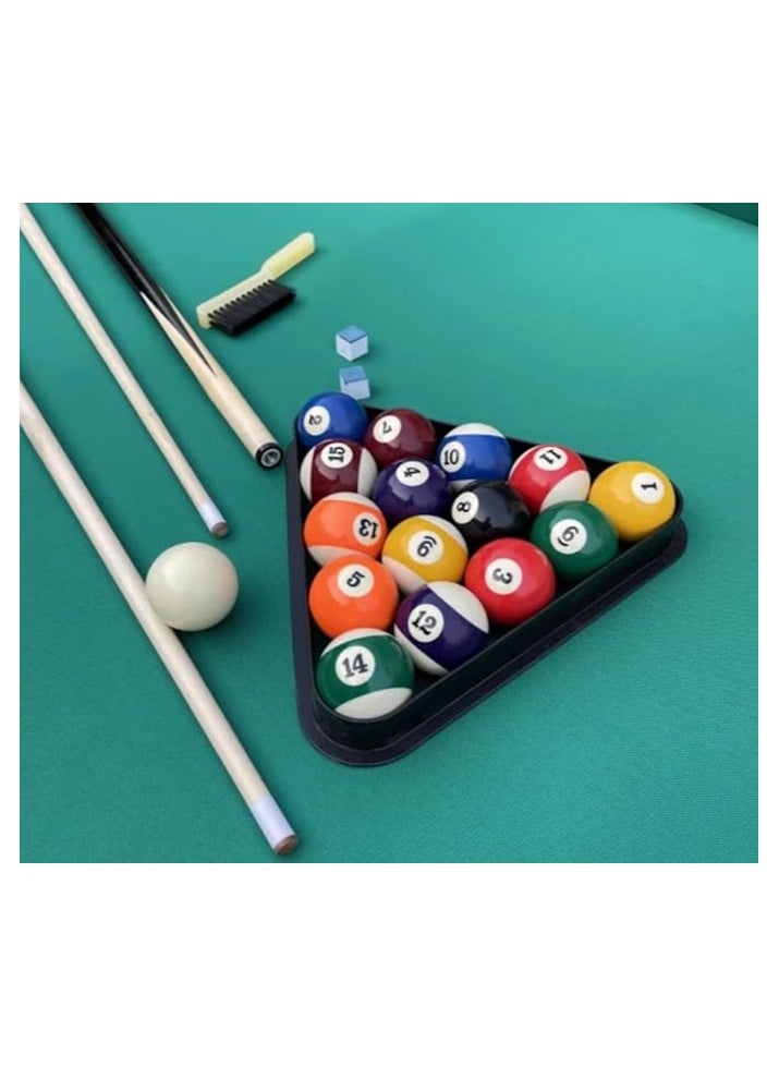 AL BADER - 9 ft, 9 Feet Size, Pool Table with Wood Finish, International Size 9 FT, Modern Billiards Table with 2 Cue Sticks, Balls, Rack, Felt Brush and Chalk, Billiard Table (Green) - Image 1