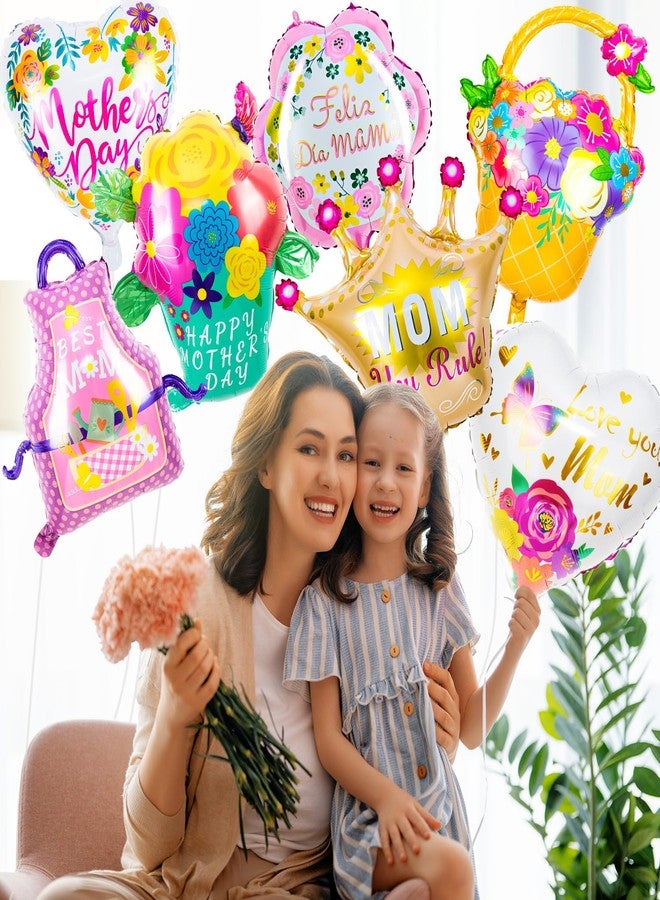 ZHBDMGK Happy Mother’s Day Balloons, 12Pcs Premium Aluminum Foil Mothers Day Balloons, Large Size Best Mom Day Heart Balloons for Mother's Day Party Birthday Decorations Supplies - Image 2