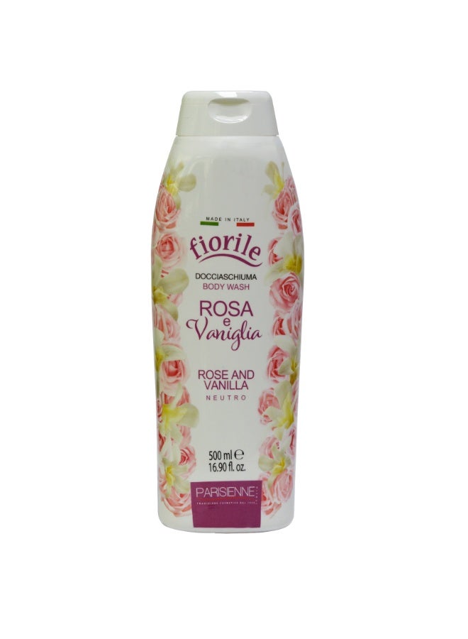 Fiorile Body Wash Rose & Vanilla 500ML | Nourishing & Moisturizing Shower Gel | Maintain Soft & Smooth Skin | Daily Use Body Cleanser - Image 2