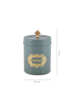 Elan Elan Stainless Steel Round Chai Cheeni Canisters(Set of 2, 500 ml) (Moss Green)  - Image 3
