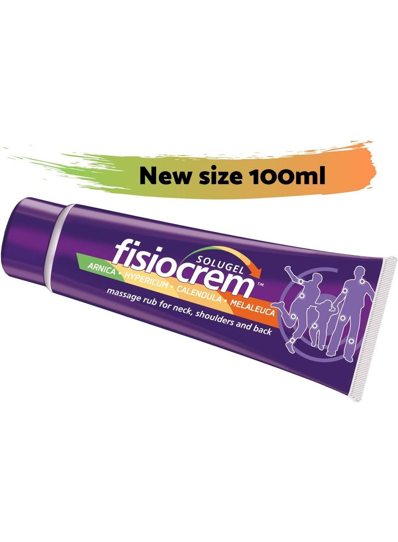 Fisiocrem Solugel - Massage rub for Neck, Shoulders and Back with Arnica - 100 ml