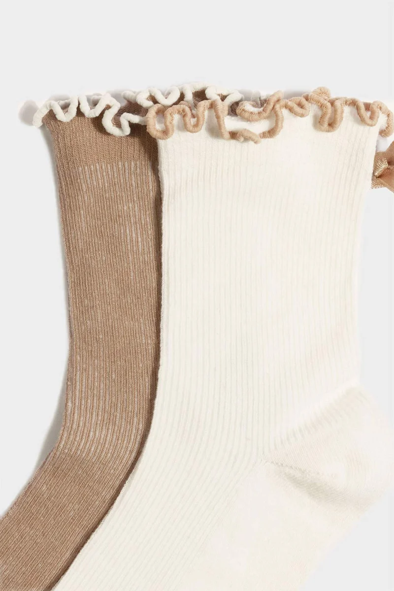 Defacto  Woman 2 piece Cotton Short Sockss for Women | Best Price UAE