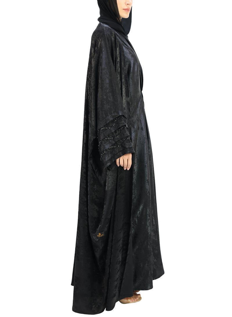 THE MODEST FACTORY Sleaves pleated with handwork, Premium abaya with stylish inner - Image 5