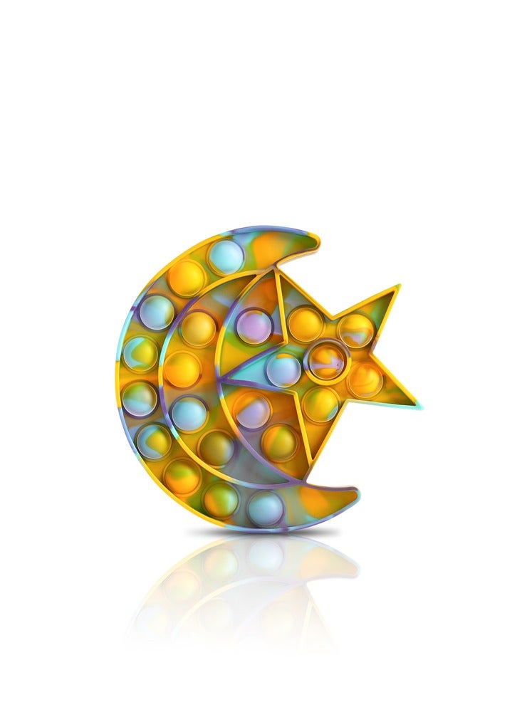 HILALFUL Push Pop Fidget Toy - Crescent Moon | Sensory Play for Kids | Push Pop Bubble | Silicone | Safe for Toddlers | Islamic Theme Gift - Image 1