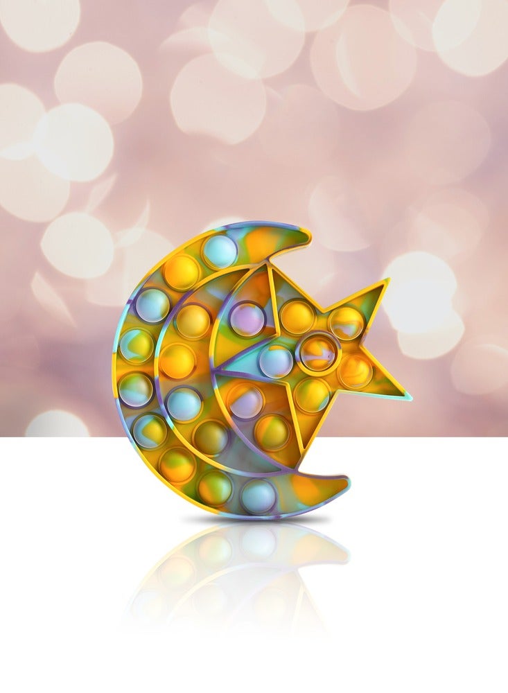HILALFUL Push Pop Fidget Toy - Crescent Moon | Sensory Play for Kids | Push Pop Bubble | Silicone | Safe for Toddlers | Islamic Theme Gift - Image 2