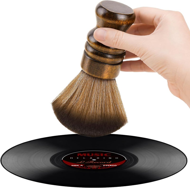 NiHome Vinyl Record Cleaning Brush, Anti-Static Soft LP Record Cleaner, Vinyl Dust Remover Brush with Ultra-Fine Fiber Bristles, Safe for Vinyl LP CD Album Care, Retro Design with Beech Wood Handle Tight fitted parts - Image 1