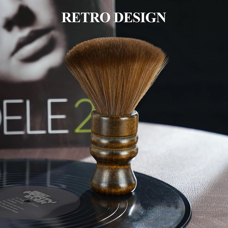 NiHome Vinyl Record Cleaning Brush, Anti-Static Soft LP Record Cleaner, Vinyl Dust Remover Brush with Ultra-Fine Fiber Bristles, Safe for Vinyl LP CD Album Care, Retro Design with Beech Wood Handle Tight fitted parts - Image 5