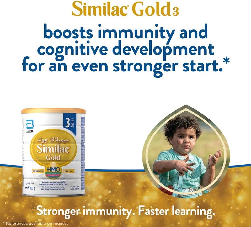 Similac Gold 3 New Advanced Growing Up Formula With HMO 1-3 Years 800g - Image 5