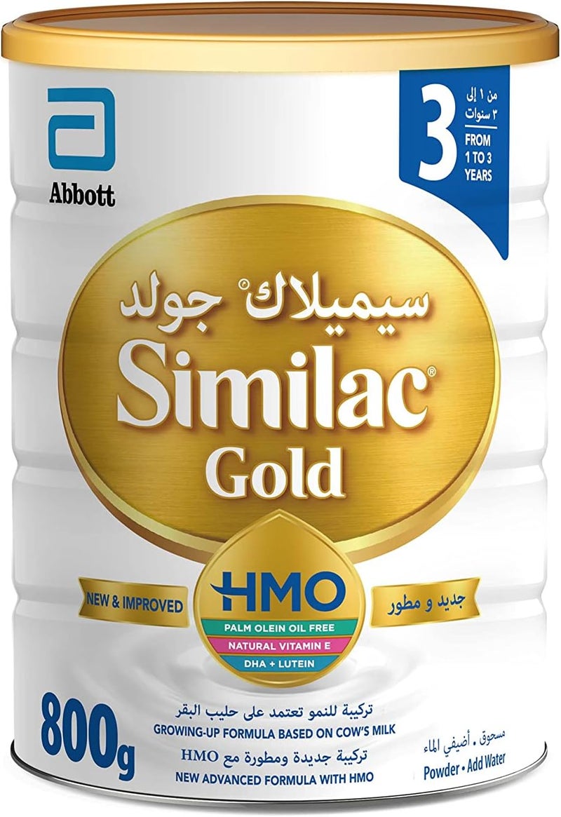 Similac Gold 3 New Advanced Growing Up Formula With HMO 1-3 Years 800g - Image 1