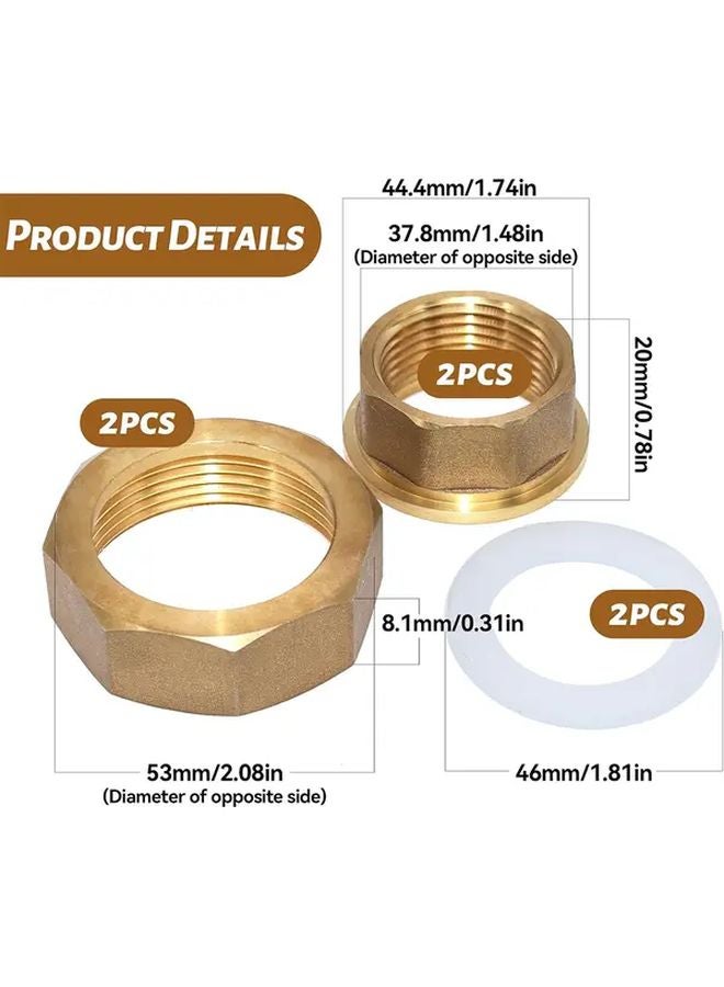 مجموعة موصلات التدفئة من النحاس 2 قطعة DN25 1 بوصة DN40 1 1 2 بوصة مع حلقات العزل - Image 3