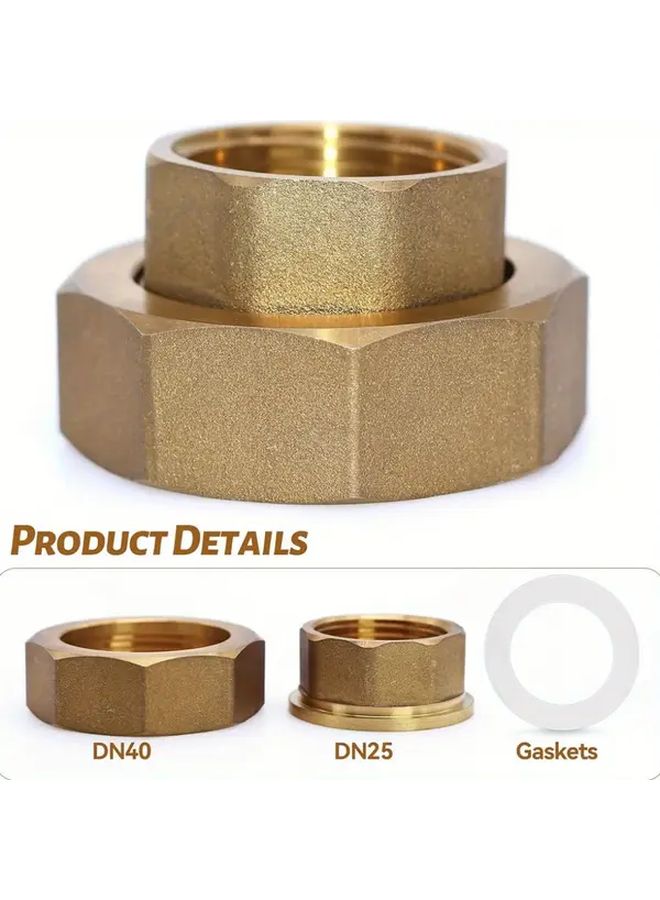 مجموعة موصلات التدفئة من النحاس 2 قطعة DN25 1 بوصة DN40 1 1 2 بوصة مع حلقات العزل - Image 5