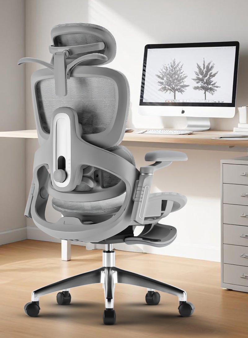 DROGO Ergonomic Office Chair for Work from Home, Computer Chair for Study with Breathable Mesh, Adjustable Seat, 5 level Adjustable Backrest, 6D Armrest, 4D Headrest & Lumbar Support | Gaming Chair with Footrest & Recline Black - Image 1