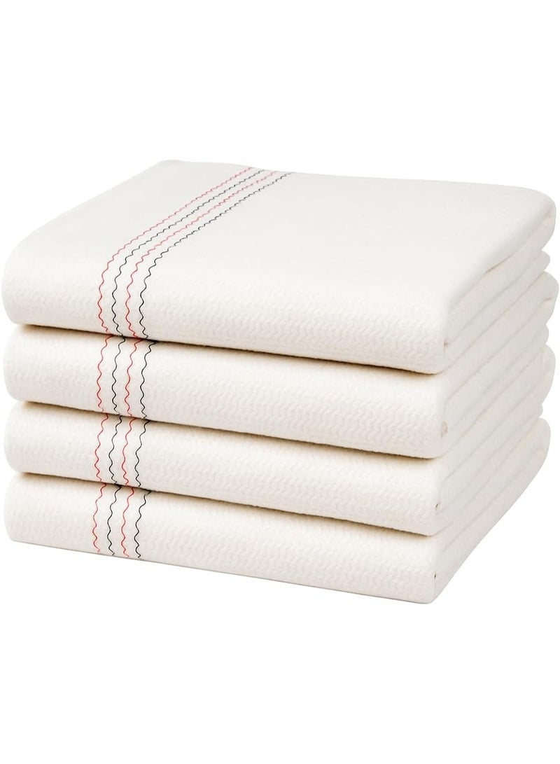 م اكس م مناشف تنظيف أطباق المطبخ الفاخرة 4 عبوات، كبيرة 50x70 سم، 450 جرام لكل متر مربع، منشفة شاي، مناشف متعددة الأغراض قابلة لإعادة الاستخدام (4 عبوات، كبيرة) - Image 1