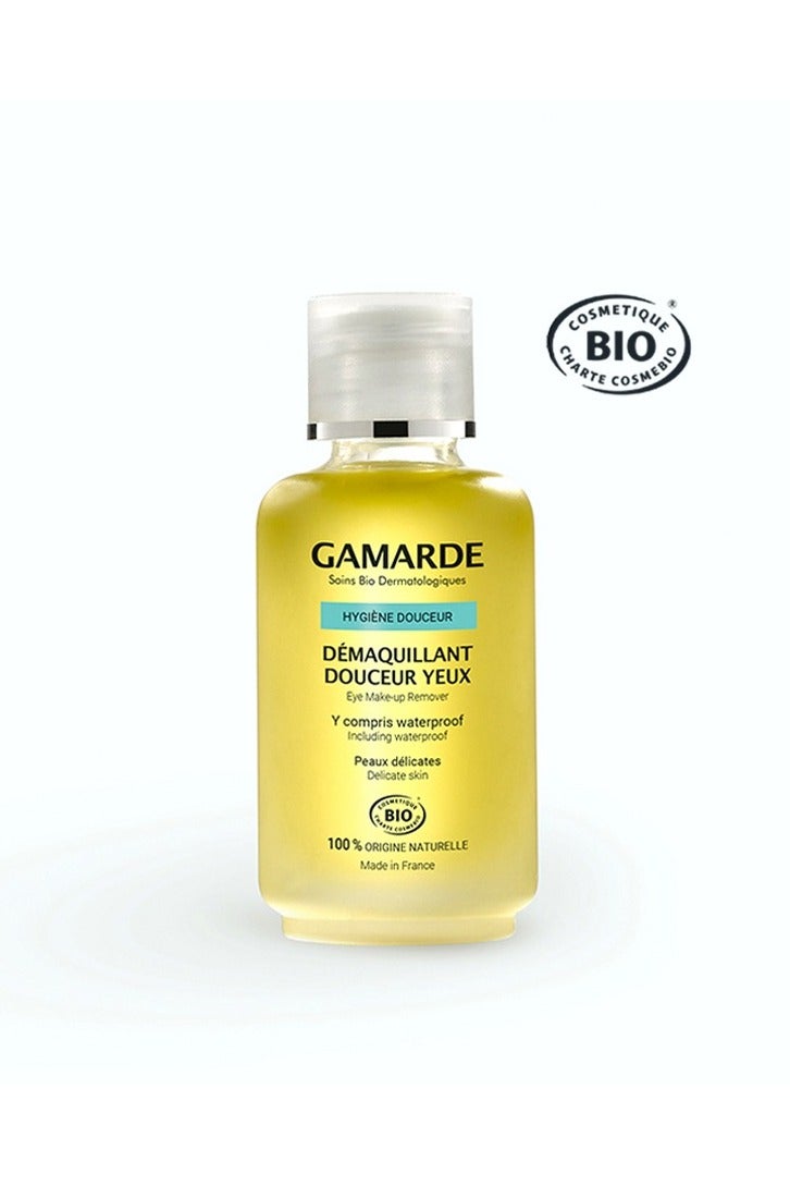 gamarde Gentle Eye Make-up Remover 30ml – Certified Organic Ultra-Gentle Cleansing Oil with Calendula & Myrtle – Removes Waterproof Makeup, Nourishes Lashes & Eye Contour – 100% Natural, Vegan - Image 1