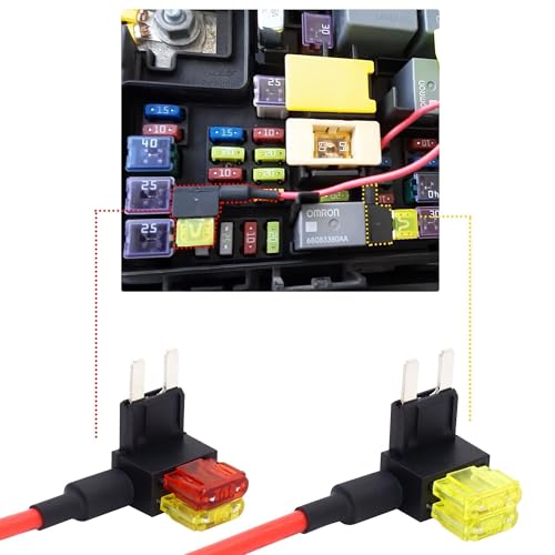 OXCANO CBWPR091AA TIPM Bypass Cable, Fuse Adapter Fuse Holder Repair Pump Relay Compatible with Dodge Ram 1500 2500 3500, Jeep Chrysler VW 2007 2008 2009 2010 2011 2012-2016, 14 AWG Wire/20 10 AMPs - Image 2