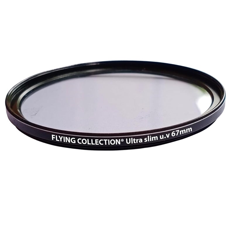 FLYING COLLECTION Camera Lens UV Rays Protection Filter 67 MM -Ultra Slim UV Filter Ring Aluminum Frame,HD/Waterproof Resistant, DSLR Camera Lens, Dust Scratches (67 MM) - Image 1