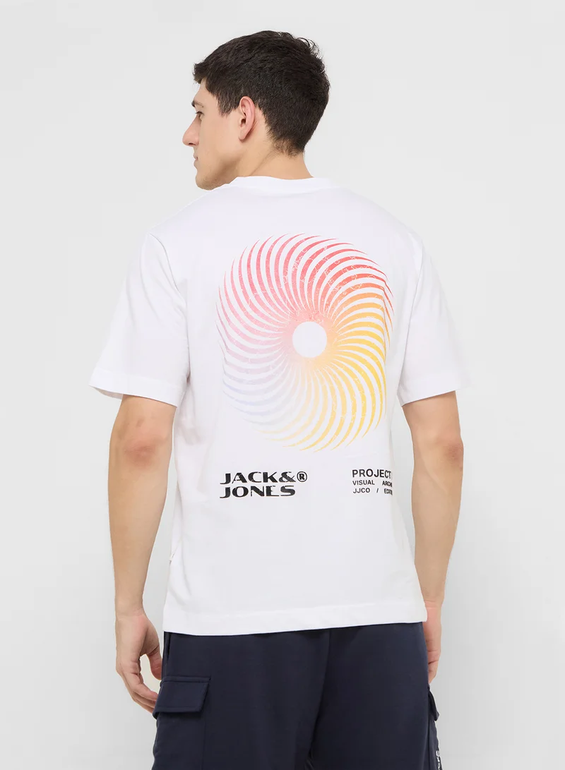 JACK & JONES Jcocalma Back Print Crew Neck T-Shirt