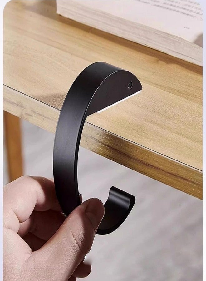 BYERUITE 2PCS Under Desk Headphone Holders, Purse Backpack Hook, Heavy Duty Under Desk Handbag Hanger （Black） - Image 5
