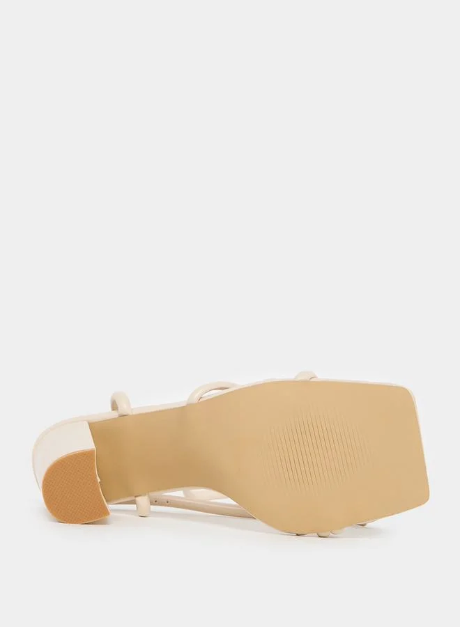 Styli Multi Ankle Strap Block Heel Sandals