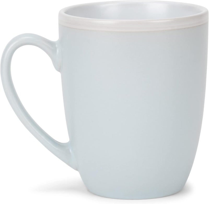 Elanze Designs Solid Color Pale Blue White Interior 16 ounce Matte Ceramic Mugs Matching Set of 4 - Image 2