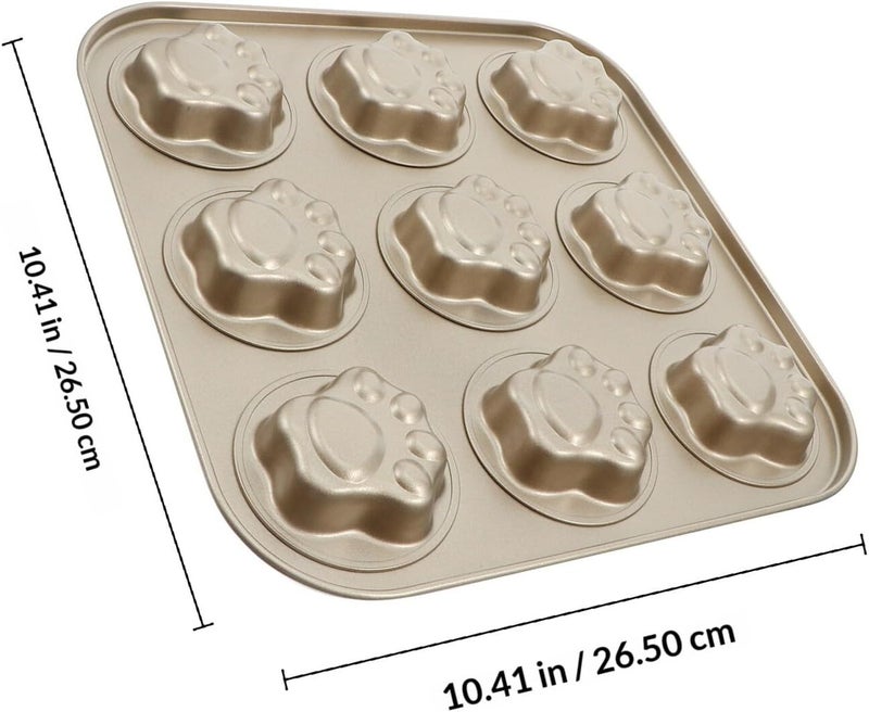 Uonlytech Cartoon Paw Print Cookie Cutter 9-cavity Carbon Steel Biscuit Mold DIY Baking Tool for Oven Kitchen Supplies - Image 2