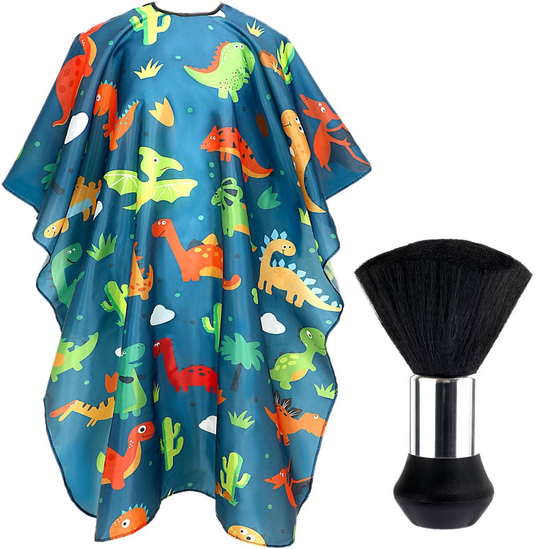 FEBSNOW Kids Hair Cutting Cape,Professional Kids Barber Cape and Neck Duster Brush Cartoon Hairdresser Apron with Adjustable Closure for Children Salon Barber Supplies for Kids & Adults 55x39 Inches - Image 5