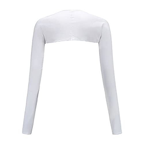 HomTop Cool Shawl Arm Covers 2-Pack Sun Protection with Finger Holes UV Protection Arm Covers for Golfing (White) One size fits all - Image 2