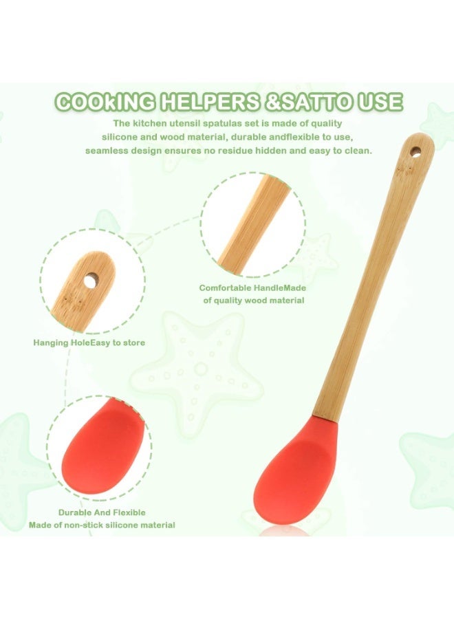 مجموعة سباتولا سيليكون متعددة الاستخدام بمقبض خشبي، 5 قطع - Image 4