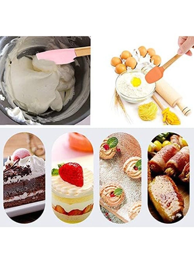 مجموعة سباتولا سيليكون متعددة الاستخدام بمقبض خشبي، 5 قطع - Image 3