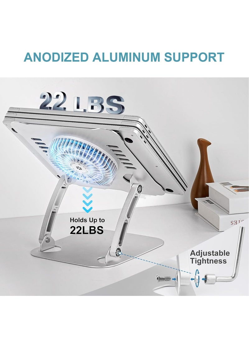 Generic - Laptop Cooling Stand with 3 Speed Fan, Adjustable Height Laptop Stand for Desk, Ergonomic Foldable Laptop Cooling Pad for 10-15.6'' Notebook - Image 1