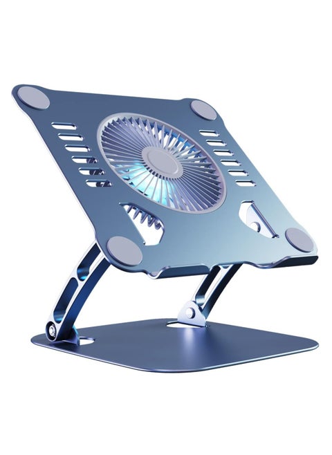 Laptop Cooling Stand with 3 Speed Fan, Adjustable Height Laptop Stand for Desk, Ergonomic Foldable Laptop Cooling Pad for 10-15.6'' Notebook