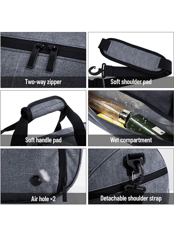 Gym Bag with Shoes Compartment, Sports Bag with Waterproof Pocket for Wet Towels, Travel Duffel Bag  Weekender Overnight Carry on Bag - Image 5