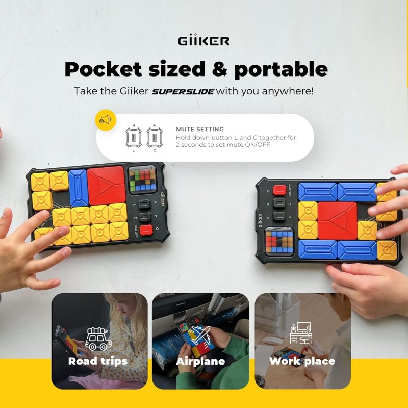 Giiker Brain Teaser Handheld Console 500+ Built-in Challenges LED Screen Magnetic Puzzle Game - Builds Critical Skills Portable Travel Toy for Kids Adults - Image 3