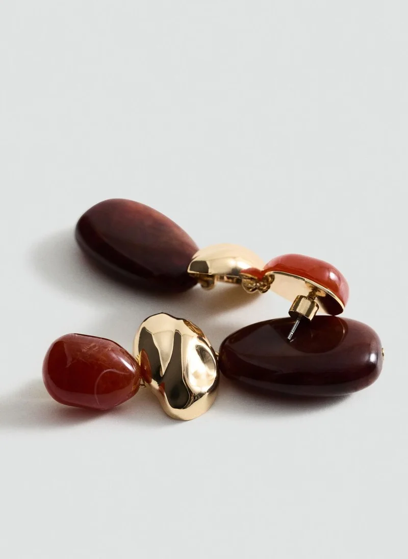 MANGO  Combined resin hanging earrings for Women | Best Price UAE