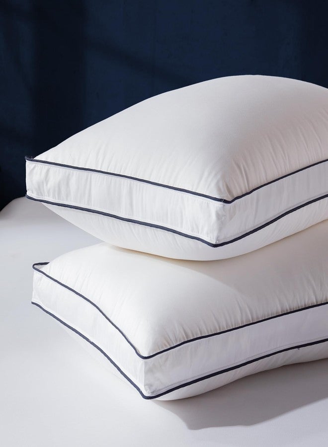 Decroom Goose Feather Down Fiber Pillows King Size Set of 2, Soft Pillows for Luxury Hotel Quality Gusseted Pillow 2 Pack, Bed Pillows for Sleeping, Breathable, Fluffy for Side, Back Sleepers - Image 1