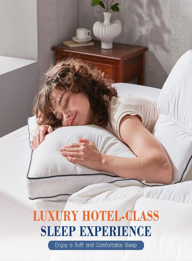 Decroom Goose Feather Down Fiber Pillows King Size Set of 2, Soft Pillows for Luxury Hotel Quality Gusseted Pillow 2 Pack, Bed Pillows for Sleeping, Breathable, Fluffy for Side, Back Sleepers - Image 2