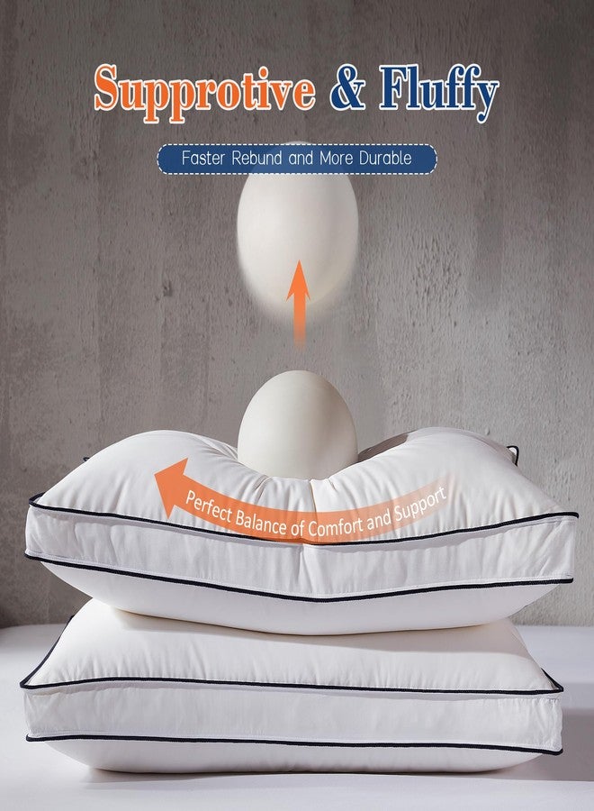 Decroom Goose Feather Down Fiber Pillows King Size Set of 2, Soft Pillows for Luxury Hotel Quality Gusseted Pillow 2 Pack, Bed Pillows for Sleeping, Breathable, Fluffy for Side, Back Sleepers - Image 5