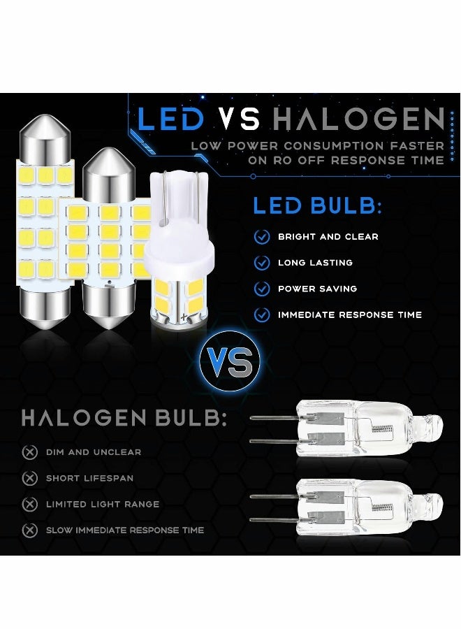 Loquat 24 Pieces Dome Light Bulbs LED Car Bulb Kit Set T10 31 mm 42 mm LED Festoon Bulbs Interior LED Interior Replacement Bulbs for Car Map Door Courtesy(White) - Image 2