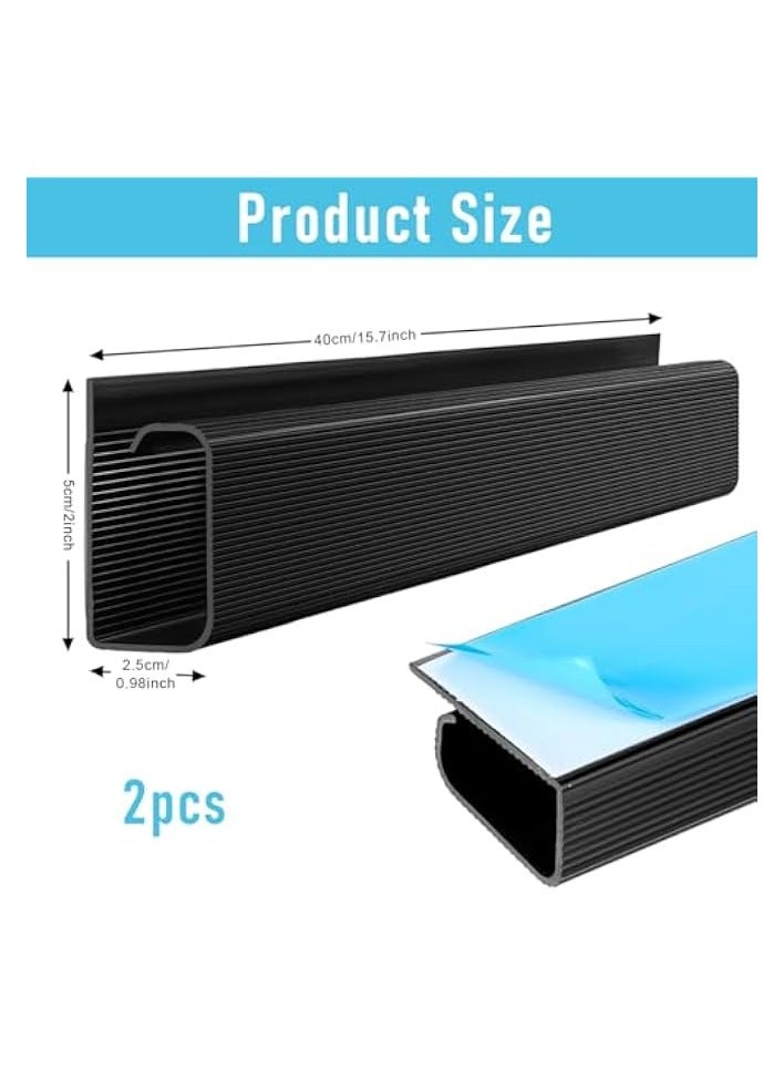 erorex Cable Management Raceway, Self Under Desk Cord Organizer, 31.5" Open Slot Wire Covers for Cords, for Desk, TV, Computer, Net, Power Cords(2PCS) - Image 2