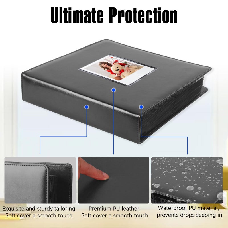 Veicevol 256 Pockets Photo Album for Polaroid 600 Itype Pictures, Large Photo Album for Polaroid i-Type, 600, SX-70 Instant Photos, Picture Book Capacity 256 Photos for Fujifilm Wide Instant Camera (Black) - Image 5