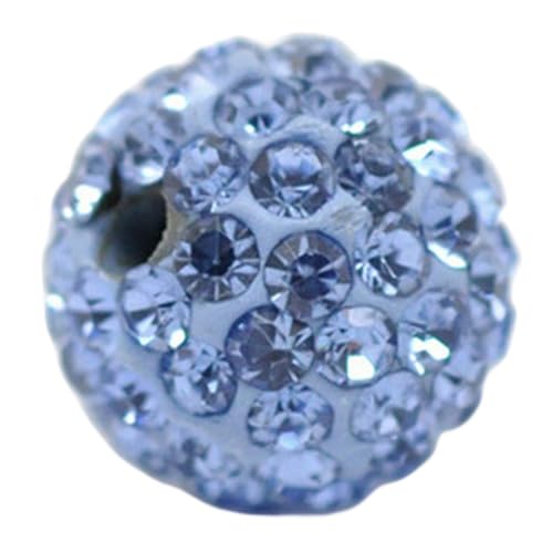 RUBYCA Pave Czech Crystal Disco Ball Clay Beads fit Shamballa Jewelry (100pcs, 10mm, Light Sapphire Blue) - Image 4