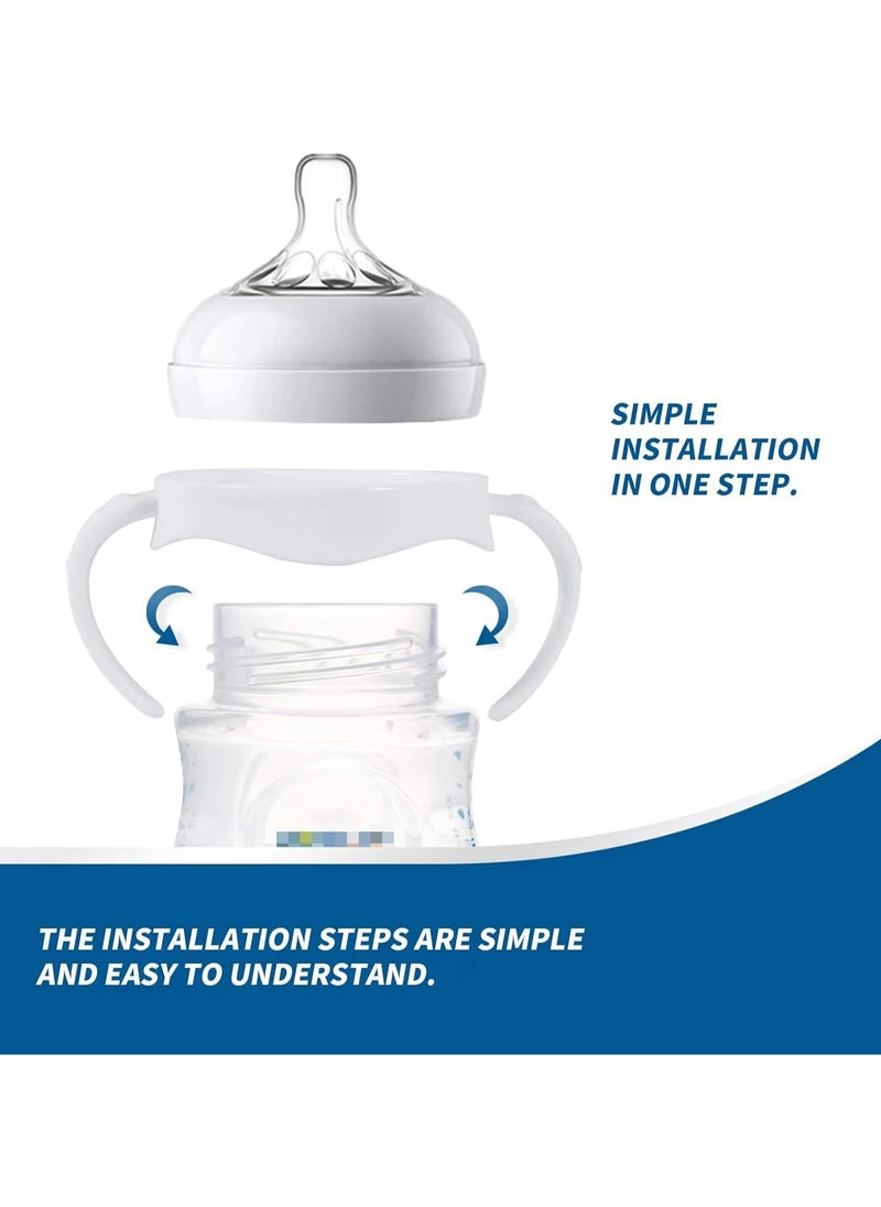 Oasisgalore 4 Pack Compatible Baby Bottle Handles for Philips Avent Natural Baby Bottles,Baby Bottle Holder - White  - Image 4