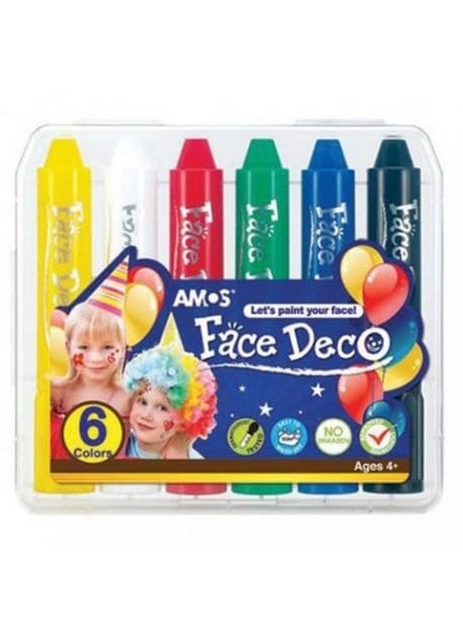 آموس أقلام تلوين قابلة للالتواء من AMOS Face Deco - 6 قطع - صنع في كوريا (عادي)