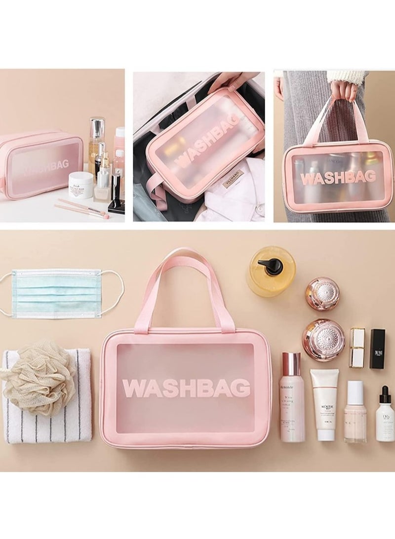3pcs Clear Cosmetic Bag - Travel Cosmetic Bag for Women Girls - Travel Makeup Bag - Small Toiletry Bags PVC Plastic - Waterproof Cosmetic Wash Bag Zipper Makeup Bag for Women - Image 2