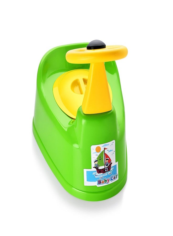 Zerya Car Style Potty Toilet Trainer Seat with Removable Tray And Closing Lid and High Back Support for Toddler Boys Girls (Green) - Image 1