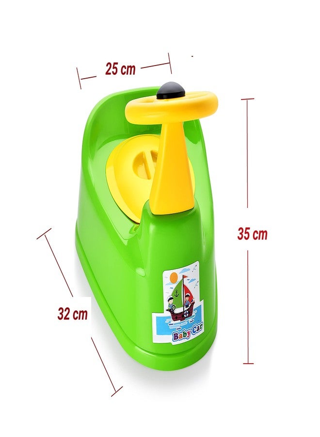 Zerya Car Style Potty Toilet Trainer Seat with Removable Tray And Closing Lid and High Back Support for Toddler Boys Girls (Green) - Image 2