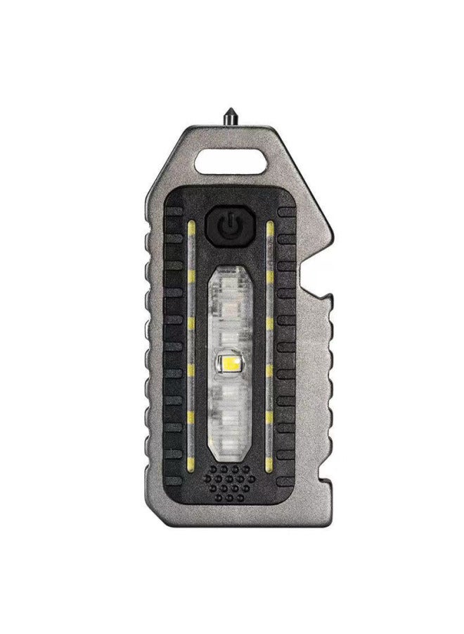Generic Explosions Ultra-small Mini LED Luminous Small Flashlight Keychain Lamp Strong Light Ultra-light Portable Flashlight-Colour:Hanger Necklace [silver Gray Single Row]  - Image 3