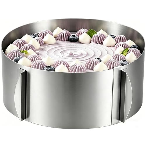 DATANYA Cake Rings Mousse Mold Adjustable 6 to12 Inch Stainless Steel Round Cake Molds for Baking Pastry, Cake Baking Supplies - Image 1